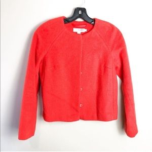 Boden Snap Button Wool Blend Blazer Short Coat 6 Regular Womens